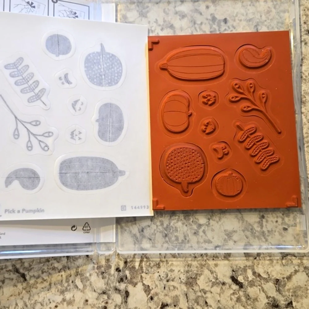 Stampin' Up! Pick a Pumpkin Stamp Set & Patterned Pumpkin Thinlits Dies Bundle